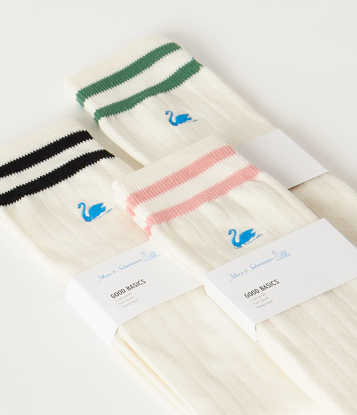 White / Coral Men Merz B. Schwanen GS08 cotton Socks | MERZ4326159